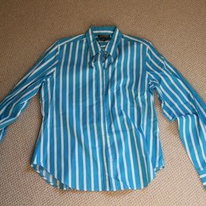 Ralph Lauren size M blue stripe button down shirt